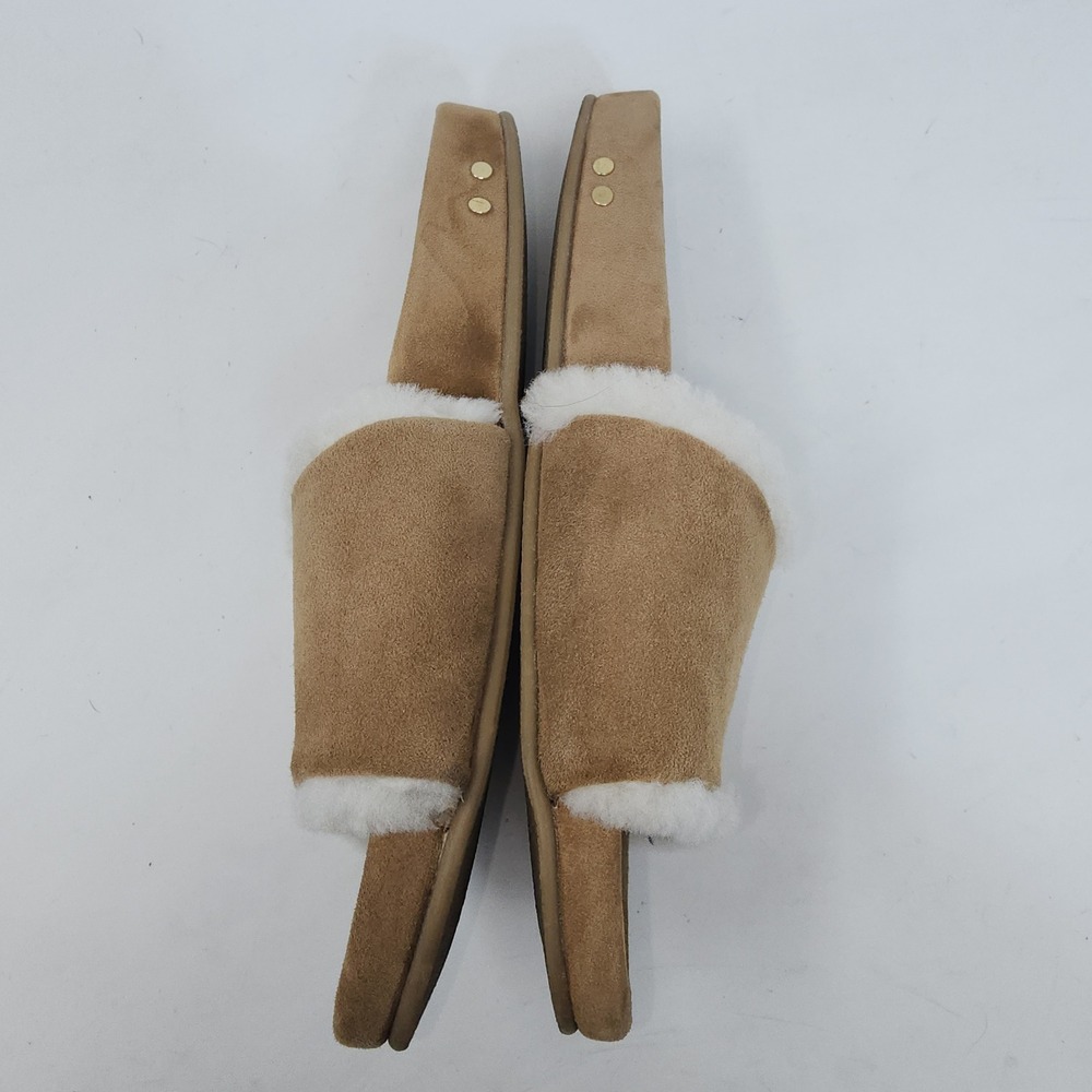 Beek Gallito Shearling Slide Sandals Women Sz 8 Tan Suede Faux Fur Flat Shoes - Picture 6 of 10